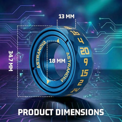 Unique CNC Machined Metal D20 Dice Spinner| 20-Sided Dice for Tabletop RPG, Dungeons & Dragons, Board Games | EDC Fidget for Adults, Men & Women | Unique Gift for Gamer (Blue) - color: Blue