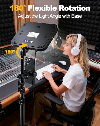 UBeesize 2-Pack LED Video Light Kit, 3000-6500K Dimmable Photography Studio Lights with Tripod Stand & Phone Holder, Video Recording & Streaming Lighting for Makeup, Gaming, YouTube - size: 12.5in, style: 2-Pack
