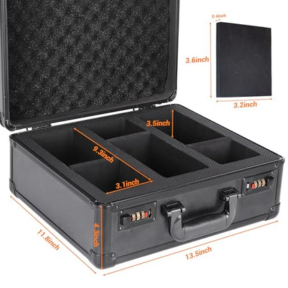 Graded Card Storage Box 3 Slots, PSA/BGS & More Graded Slabs-Collector Box for Trading & Sports Cards with Coded Lock, Easy to Carry (No Card) - style: 3 SLOTS