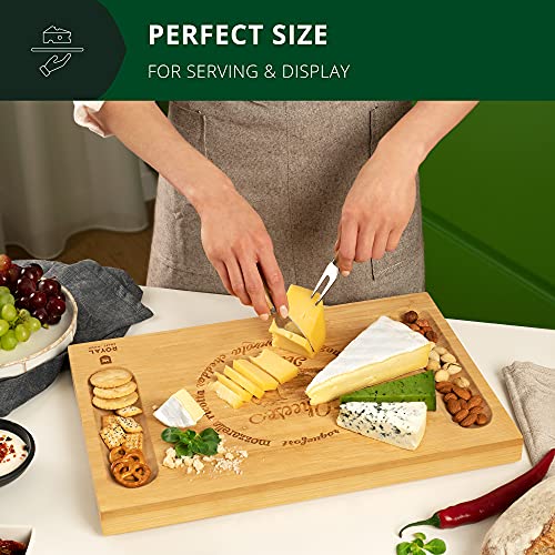 ROYAL CRAFT WOOD Premium Bamboo Charcuterie Board Set - Cheese Platter & Serving Tray & Serving Utensils - Perfect Housewarming Gift, Wedding, Bridal Shower Gift - Ideal for Entertaining and New Home - style: 1-3 Guests
