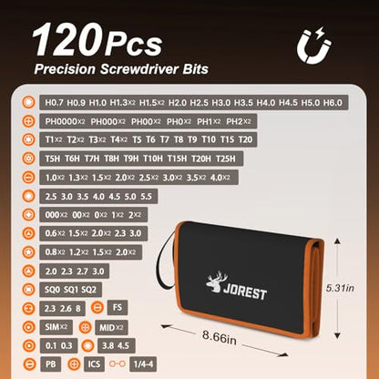 JOREST 145 in 1 Precision Screwdriver Set, Professional Repair Tool Kit for Electronics, Laptop, iPhone, PC, MacBook, Nintendo, Xbox, PS5, with Anti Static Wrist Strap, Ideal Gifts for Men