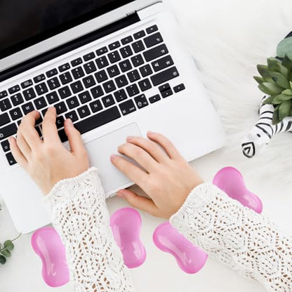 Gel Wrist Rest for Keyboard and Mouse Transparent Pink Bow Elbow Pad Cushion Ergonomic Cute Clear Cool Heart Mouse Wrist Pad Silicone Non-Slip Support for Computer Gaming Home Office Women Hand Pillow - color: Bow Pink