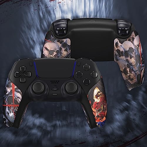 eXtremeRate PlayVital Anti-Skid Sweat-Absorbent Controller Grip for PS5, Professional Textured Soft Rubber Pads Handle Grips - Ghost of Samurai - color: Ghost of Samurai