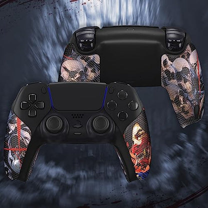 eXtremeRate PlayVital Anti-Skid Sweat-Absorbent Controller Grip for PS5, Professional Textured Soft Rubber Pads Handle Grips - Ghost of Samurai - color: Ghost of Samurai