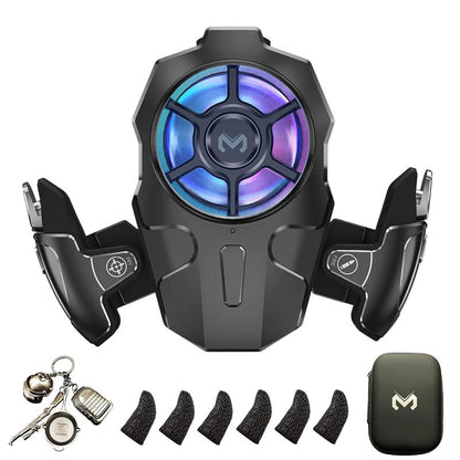11 in 1 PUBG Mobile High Frequency Triggers with 400mAh Phone Cooler | Cell Phone Game Controller for Fortnitee/Call of Duty/Free Fire/Apex, 40 Shots per second (Max) - color: Memo