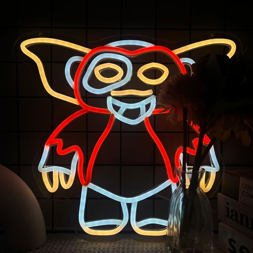 Gremlins Neon Sign for Wall Decor, LED Neon Light, USB Powered, Dimmable, 12.7x11.6 Inch, Man Cave Dormitory Decoration - color: S-XGDJ