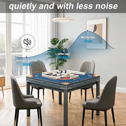 Rolled Shipping Mahjong Mat with Rules for Table 32.4''x32.4'', Mah Jongg Mat with Carrying Bag for American Mahjong, Poker, Board Games, Card Games & Dominoes (Dark Royal Blue) - color: Dark Royal Blue