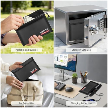 ENGPOW Fireproof Organizer Travel Safe Bag, Portable Electronic Carry Case | Heat Insulated＆Explosion-Proof, Home Travel Storage for Power Bank,Phone,Cables,USB Drive, Charging Protection, 10.6''x6.7'' - size: 10.6'' x 6.7''