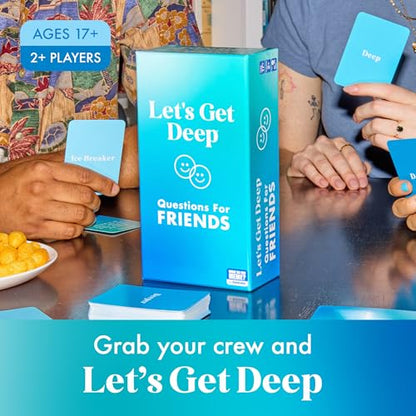 Let's Get Deep: Friends Edition by Relatable, Fun Group Card Game, Easy Adult Game for Game Night, Perfect for Party Games with Friends, Includes 400 Question Cards, Three Increasingly Personal Levels - style: Friends Edition