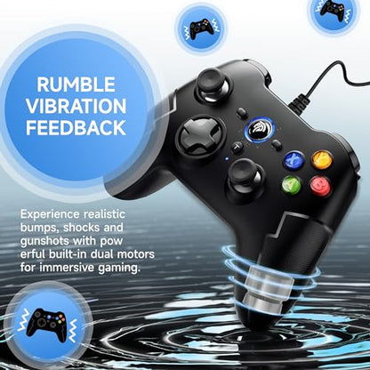EasySMX Wired Gaming Controller,PC Game Controller Joystick with Dual-Vibration Turbo and Trigger Buttons for Windows PC/ PS3/ Android TV Box/Tesla