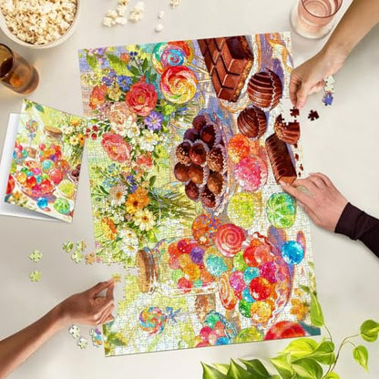 Puzzles for Adults 1000 Pieces, Jigsaw Puzzle for Adults, Fun Challenging Puzzle, Desserts Puzzles Game, Interlock Perfectly No Dust, Gifts for Mother’s Father's Day - color: Desserts