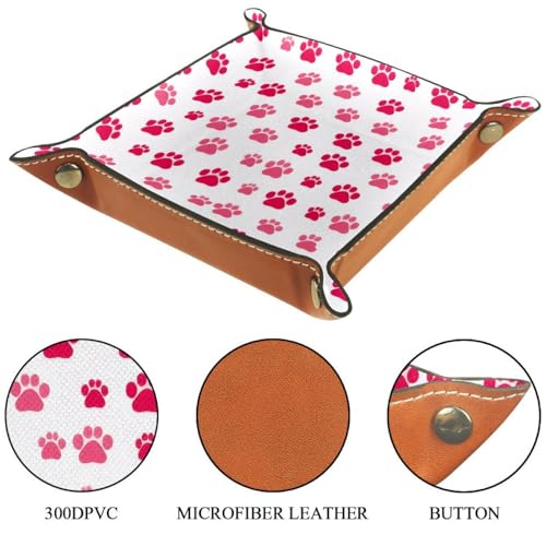 Red Paws Pattern Dice Tray Dice Rolling Tray Folding Dice Holder for Dice Games, Like RPG, DND and Other Table Games - color: Multi 19