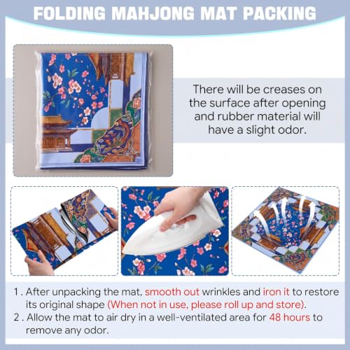 Drydiet Mahjong Mat for Table 31.5 x 31.5 Inch American Mahjong Mat with Carrying Bag, Non-Slip Noise Reduction Table Item for Family Poker Domino Board Game Night & Party Use(Liberty) - style: Liberty