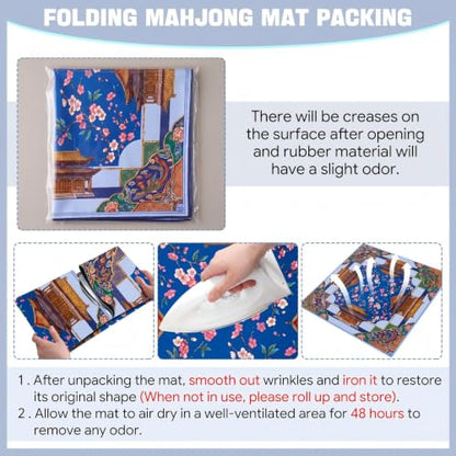 Drydiet Mahjong Mat for Table 31.5 x 31.5 Inch American Mahjong Mat with Carrying Bag, Non-Slip Noise Reduction Table Item for Family Poker Domino Board Game Night & Party Use(Liberty) - style: Liberty