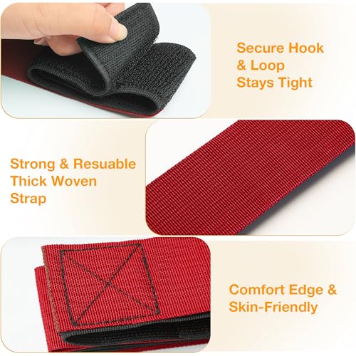 3 Legged Race Bands, Field Day Games for Adults, 4 Players 2pk | Outdoor Games for Carnival, Family Reunion & Backyard Party,Team Building Relay Race Bands - color: 2pk(red+blue)-4persons