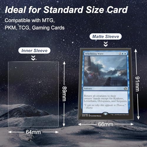 1200 Pack Card Sleeves, Perfect Fit Inner Sleeves Ideal for Double-Sleeving, Trading Card Sleeve Compatible with MTG, TCG, Gaming Cards - color: Clear, size: 1200 Pack