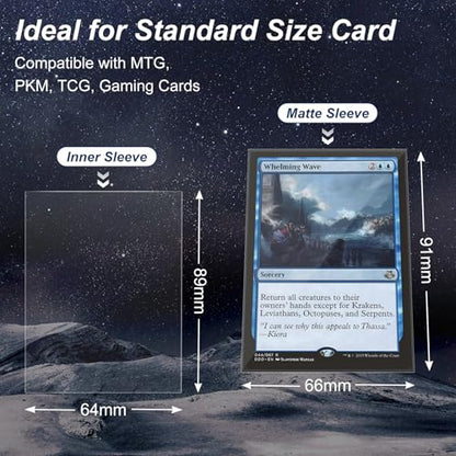 600 Pack Card Sleeves, Perfect Fit Inner Sleeves Ideal for Double-Sleeving, Trading Card Sleeve Compatible with MTG, TCG, Gaming Cards - color: Clear, size: 600 Pack
