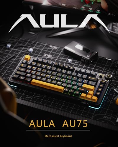 AU75 Wireless RGB Gaming 75% Mechanical Hot-Swappable Keyboard | OIXOC Keyboard with Multi-Device Connectivity, Customizable LED Backlit, Knob Control, PBT Keycaps for Windows, Mac, PC