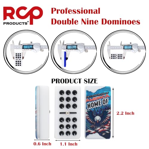 Dominos Set for Adults – Professional Double 9 Cuban Dominoes Set, Classic Travel Board Game with Wood Case Juegos de Mesa (FCB Barcelona Azul) - color: Fcb Barcelona Azul
