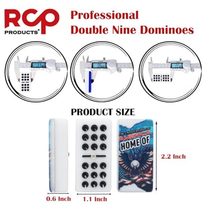 Dominos Set for Adults – Professional Double 9 Cuban Dominoes Set, Classic Travel Board Game with Wood Case Juegos de Mesa (FCB Barcelona Azul) - color: Fcb Barcelona Azul