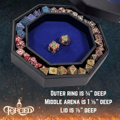 Forged Dice Co. Dice Arena Rolling Tray and Storage Compatible with Any dice Game, D&D and RPG Gaming - color: Blue