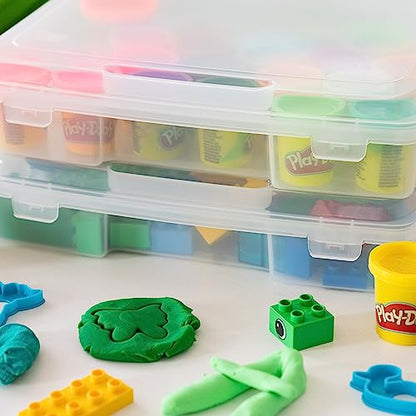 IRIS USA Board Game Storage |Made in USA| Thick Craft Case (6-Pack) - Clear | Fits 8.5" x 11" & A4 Paper, Organizers with Built-In Handle & Snap-Tight Lids, Containers for Puzzles, Art & Scrapbooking - size: 6 Pack