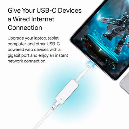 TP-Link USB C to Ethernet Adapter(UE300C), RJ45 to USB C Type-C Gigabit Ethernet LAN Network Adapter, Compatible with MacBook Pro 2017-2020, MacBook Air, Surface, Dell XPS and More - style: USB-C 3.0
