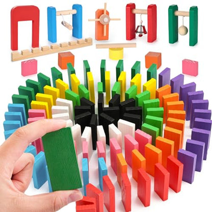 BigOtters Extra Large Domino Blocks Set for Kids, Educational Racing Game Party Favor for Boys and Girls,Colorful 108 PCS