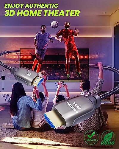 8K HDMI 2.1 Cable 6.6ft 48Gbps, Ultra High Speed HDMI Cable, 4K HD 120Hz 144Hz 2K 240Hz Gaming HDMI Cable 2.1 Certified, eARC HDCP 2.2&2.3 HDR 10+ Dolby Compatible with PS5/Xbox Series X/Apple TV 4K - size: 6.6 ft