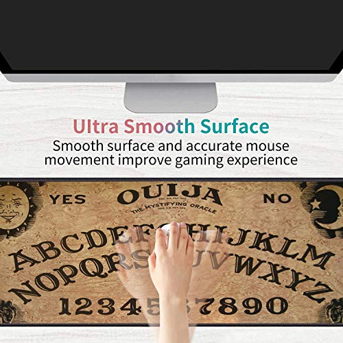 Desk Pad Mat Gaming Mouse Pads with Coasters Set, Stitched Edges Design Mouse Pad XXL Large Mouse Pad for Laptop Computers Retro Ouija Board Desk Writing Mat for Office & Home 31.5x 11.8 - color: Retro Ouija Board