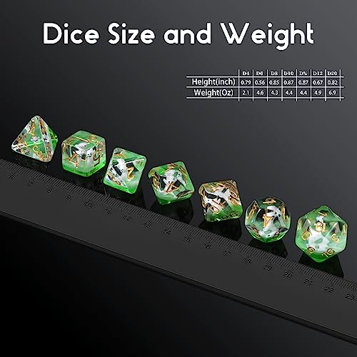 Enchanting Cat Dice Set D&D, DNDND 7PCS Resin DND Dice with Velvet Bag for Dungeons and Dragons Role Playing Games and Tabletop Games（Enchanting Cat - color: Cat-enchanting