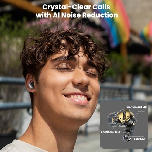 TOZO NC20 Active Noise Cancelling Wireless Earbuds LDAC Hi-Res Bluetooth | 6 Mics AI Call Ear Buds 80H Playtime, Dual Pairing, 32 EQ via App, IPX8 Waterproof, Wireless Charging Case - color: Matte Gray