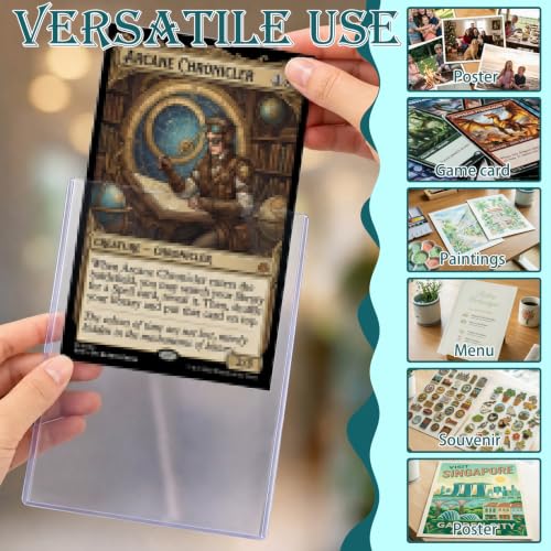 Vmiapxo 20 Pack 6" x 9" Hard Plastic Card Sleeves, Waterproof Rigid Protectors Clear Double Sided Display Sheet Holders for Postcard Prints Photos - size: 6" x 9"