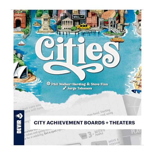 Devir - Cities Expansion, City Achievement Boards & Theaters Module, Strategy City,Building Game Add-On for Adults and Kids 1–4 Players, Ages 10+, 45 Playtime, (English Version) - color: Expansion