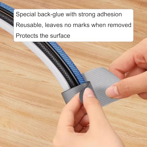 Cable Management Under Desk Cord Organizer Wire Computer Hider Clips Table Tray Straps Electrical Holder Escritorio in Wall (Gray 30PCS)
