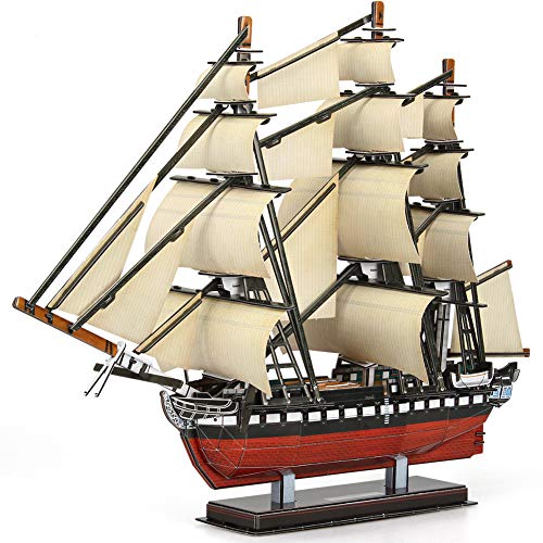 CubicFun 3D Ship Puzzles for USS Constitution Sailing Boat Models for Adults and Teens Toys, 193 Pieces - style: USS Constitution | 1:188