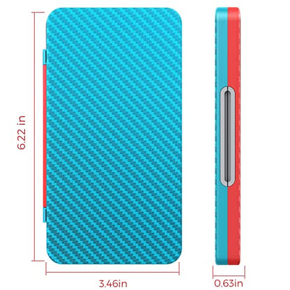 HEIYING Game Card Case Compatible with NINTENDO SWITCH 2 / Micro SD Cards | Portable Game Card Holder, Hard ABS Shell with Soft Silicone Lining, Dedicated Card Slots,Magnetic Closure for Easy Access - color: Carbon Fibre Blue Red