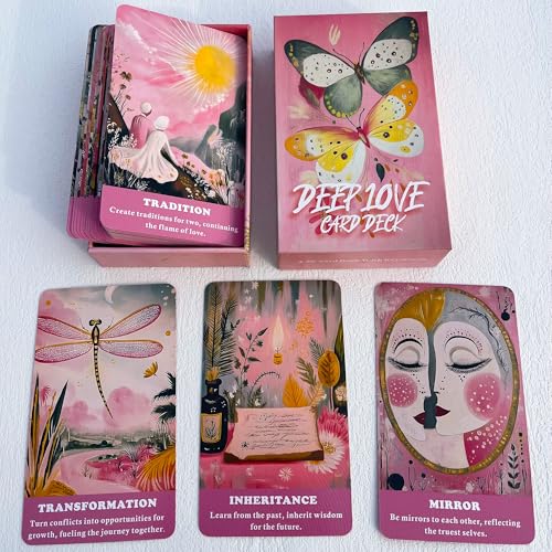 DPEHAKMK Love Oracle Cards, Romantic Relationships Oracle Cards for Beginners, Communication, Trust, Growth, and Healing Oracle Deck