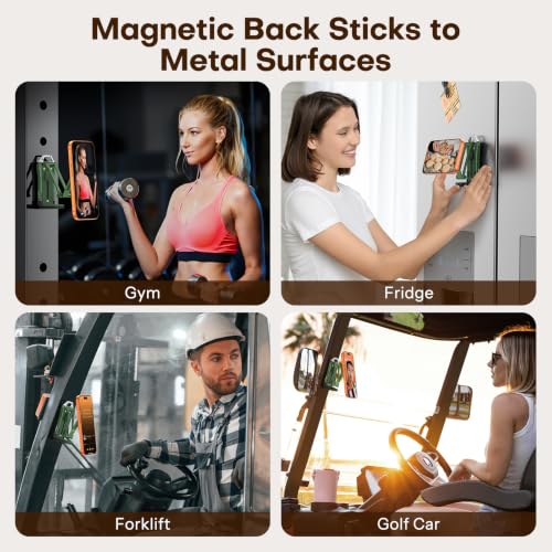 OMOTON 360°Rotating Adjustable Aluminum for MagSafe Tripod Mount, Green | Magnetic Phone Tripod for iPhone 17/16/15 Pro Max Air, Foldable Cell Phone Stand Fits Vlog, Gym Travel Essentials Accessories - color: 6-Green