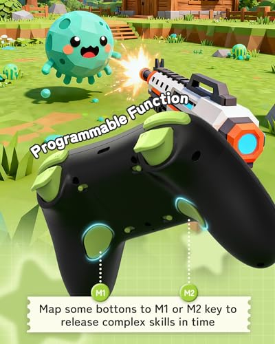 GeekShare Hall Effect Switch Controller for Switch 2/1/OLED/Lite, PC Steam, Mobile | Wireless Bluetooth & Wired, 1000mAh Battery, 6-Axis Gyro, Dual Vibration, RGB Light - The HEI Series - size: Controller only