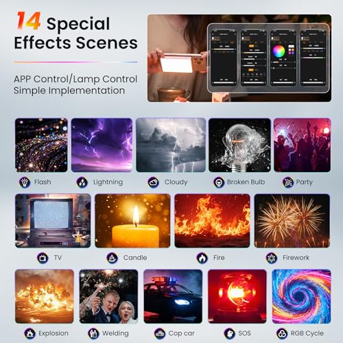 Selfie Phone Light with Magnetic,120 LED 1800K-10000K 4900mAh + Power Bank RGB Video Light CRI 96+ Professional Portable Lighting - size: 120