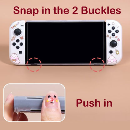 Bunny Grocery Switch Protective Case Cover Skin, Soft TPU Cover Case Compatible with Switch/OLED Model (for OLED Model) - size: For OLED Model