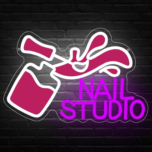 Nails Neon Signs for Wall Decor,Nail Studio Neon Sign for Business Store Art Wall,Beauty Room,Salon,BedRoom,Nail tech Decor Gifts - color: LB-UV-NailStudio
