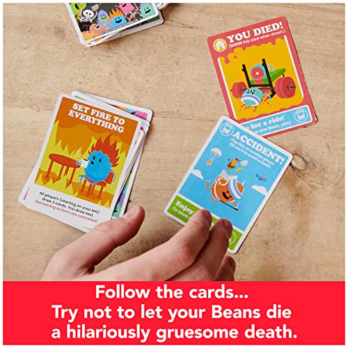 Spin Master Games Dumb Ways to Die Survival Strategy Party Card Game | Viral Meme, Cartoon Themed Survival Game, Be the Last Bean Standing to Win, Fun for Family Game Night, 2-5 Players, Ages 12+ - style: Modern