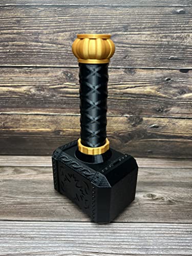 Hammer Dice Tower (Random 7PCS D20 Set Included) - Holder and Roller - Tabletop RPG Accessory for Dungeons and Dragons, DND, D&D - (Obsidian)