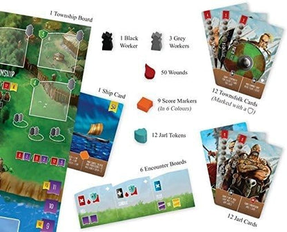 Renegade Game Studios Raiders of the North Sea Fields of Fame Expansion | Add jarl battles, 5th player support, and fame track scoring to your strategy board game. Includes new township raids