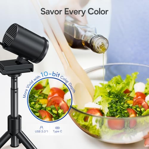 EMEET SmartCam S800 4K Webcam for Streaming, 1/2'' Sensor, Supports HDR, PDAF&TOF Dual-autofocus, 1080P@60fps, 2 Noise-Cancelling Mics, 40°-73° FOV, Perfect for Live Streaming & Online Meetings - style: S800 1/2" Sensor Dual Autofocus