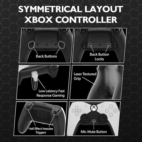 Hyperkin The Competitor Wired Controller for XBOX Series X|S, XBOX One & PC with Hall Effect Joysticks & Impulse Triggers, Symmetrical Layout & Precision D-Pad - Officially Licensed XBOX - White - color: 화이트.
