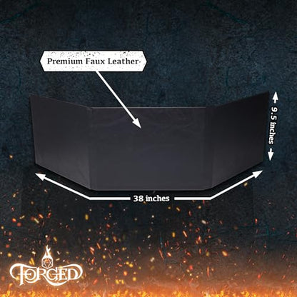 Game Master Screen - 38.5in Landscape DM Screen Compatible with Dungeons and Dragons and Other TTRPG - Faux Dragon Skin with Clear Dry Erase 8.5 x 11 Pockets - Slipcase Stores with DND Books - Black - color: Landscape Black