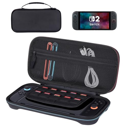MOGOOD Carrying Case for Nintendo Switch 2 (2025) 10 Game Cartridges | Water-Resistant Slim Protective Case Hard Shell Travel Bag, For Console & Accessories - size: Small